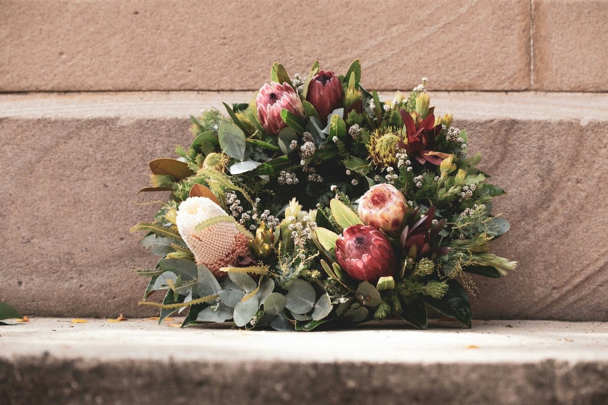 Flowers at memorial