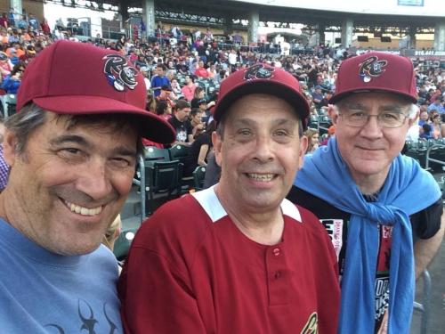 Andy Gordon, JIm Hagen, amp; JAH at Sacramento River Cats Game, May 2015