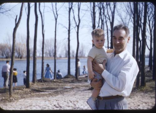 025 1954-5- -Jim-age-12-18mo-w-father-Art-at-river